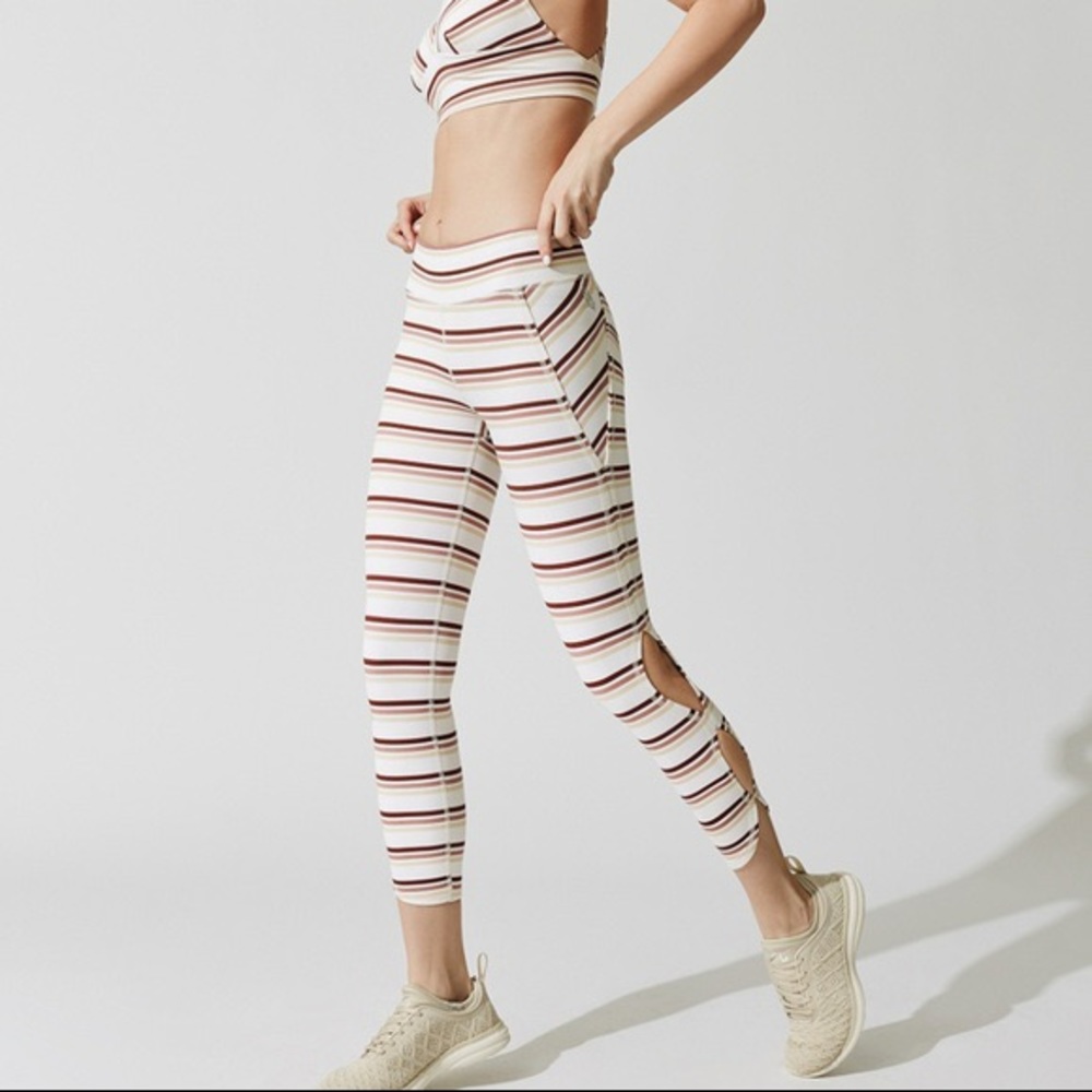 Cute free people striped leggings NWT size XS